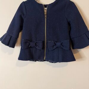 Charming Kids Navy wool jacket with Bow Accents size 2T
